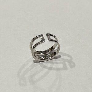 Kendra Scott Zorte Double Hammered Band Ring Silver